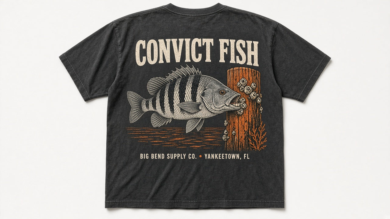 Convict Fish tee, back print - Big Bend Supply Co.